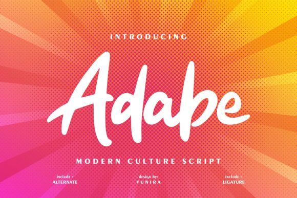 Adabe: A Bold and Trendy Handwritten Font for Modern Design