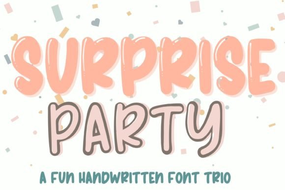 Surprise Party Trio: A Fun, Bubbly Font Set for Creative Projects